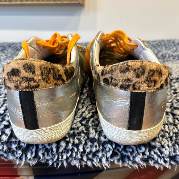 Golden Goose Superstar - camo design with leopard print detailing & orange laces - Picture 4 of 12